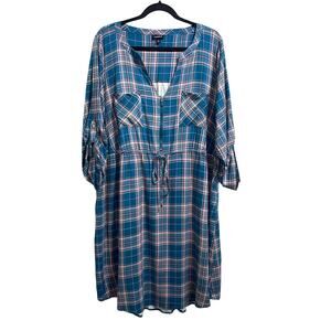 Torrid Blue Plaid Mini Dress